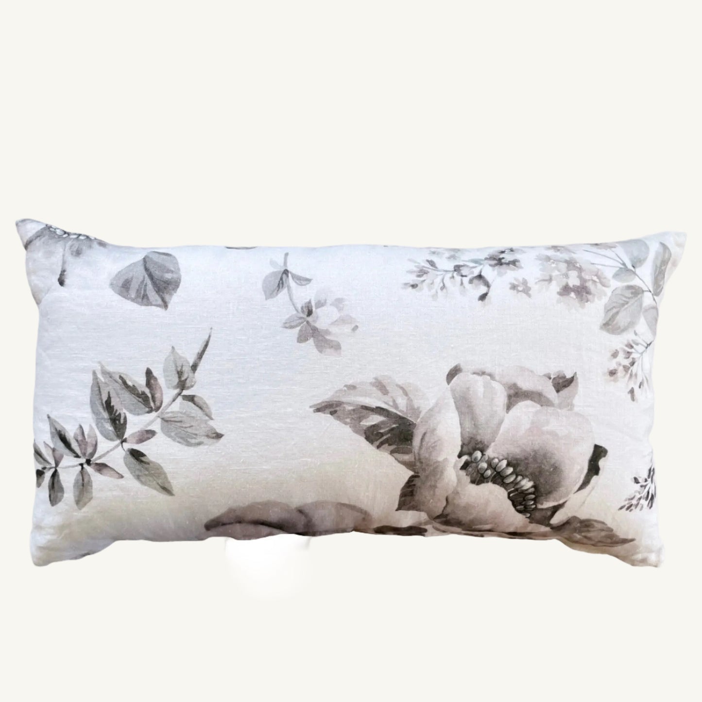 Peony Linen Lumbar Pillow