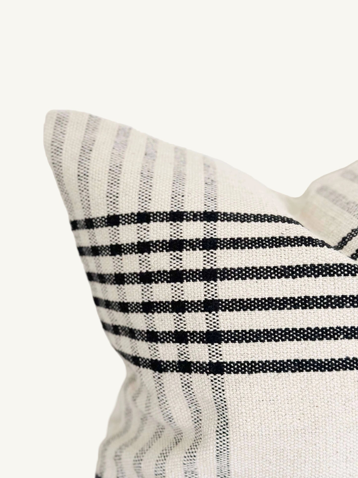 Black & Cream Grid Pillow