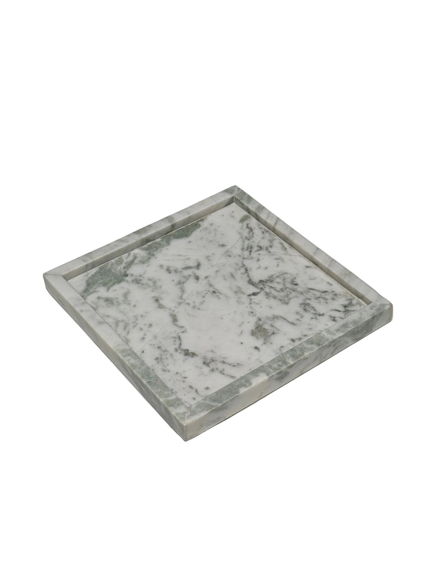 Square Marble Tray in Sage Green Marble