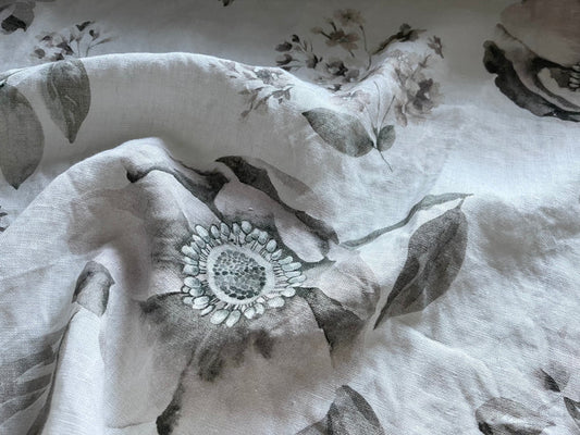 Peony Linen Lumbar Pillow 16x22