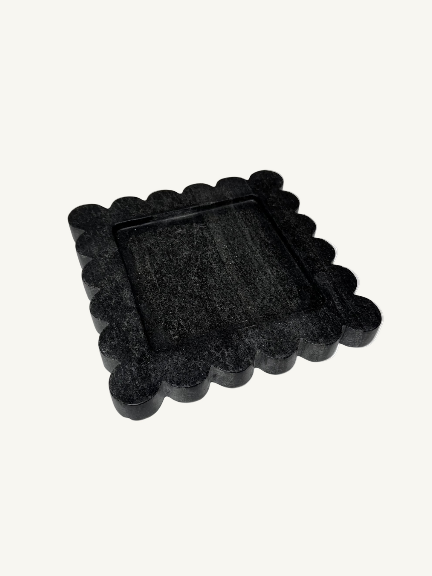 Black Marble Scalloped Tray