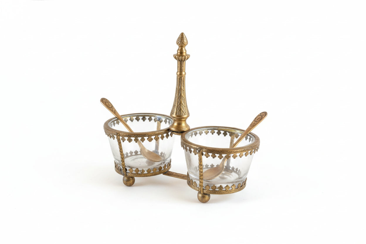 Vintage Style Salt Cellar With Spoon