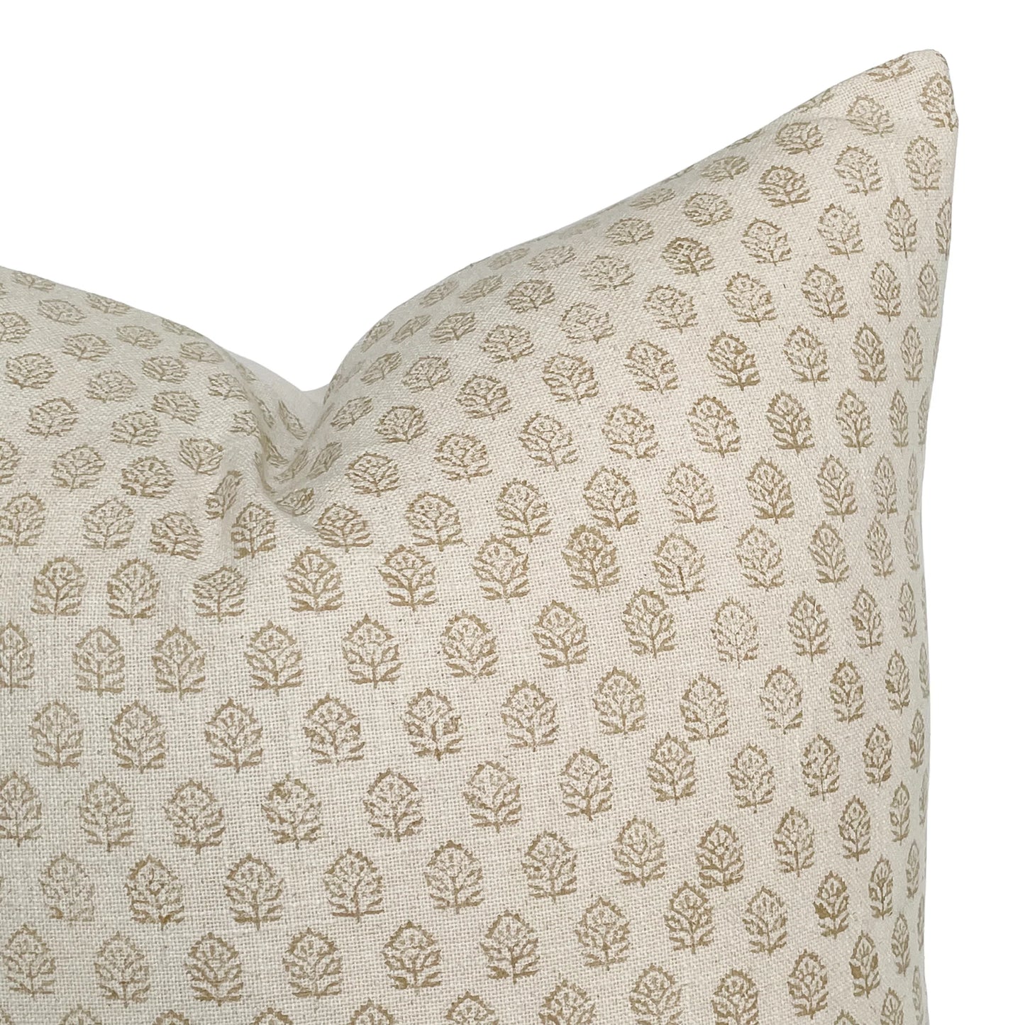 Ivory Floral Handblock Pillow