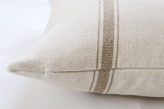 The Ojai Stripe Pillow Cover, Umber Woven Cotton