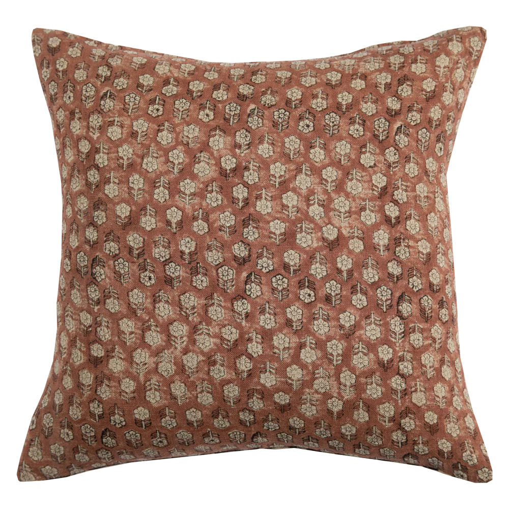 Daisy Block Print Pillow 22"
