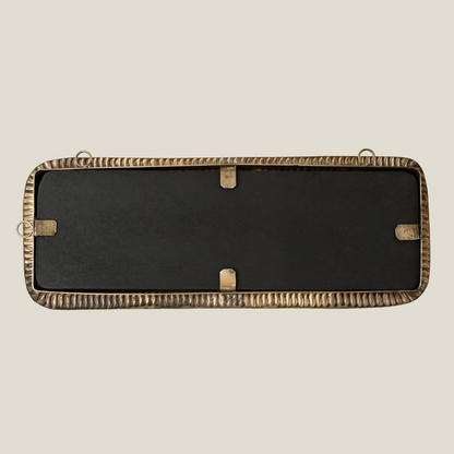 The Equinox Rectangular Mirror, Antiqued Brass Fluted Frame