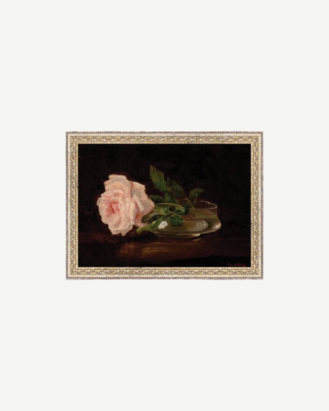 Still Life with Rose Framed Antique Art