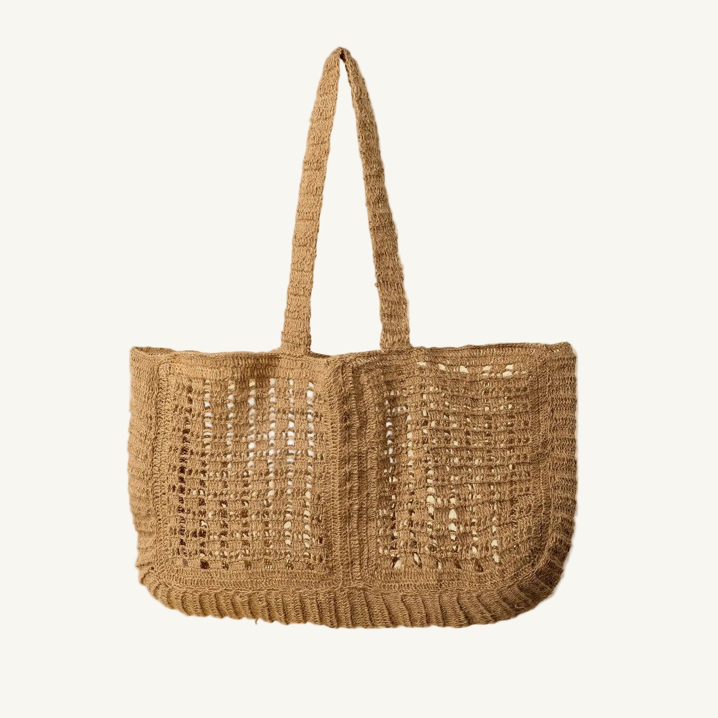 Crocheted Jute Market Bag, Natural