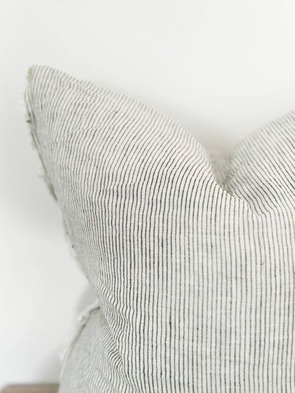 Black Ticking Stripe Pillow