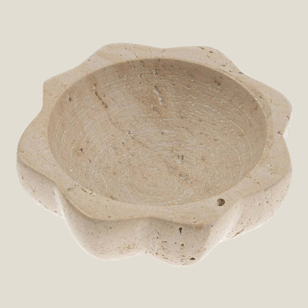 The Lotus Salt Bowl, 3" Scalloped Stone Pinch Bowl