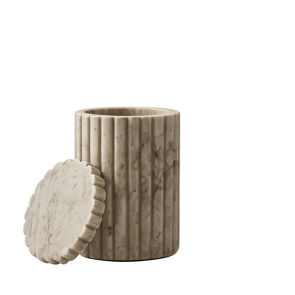 Beige Marble Canister