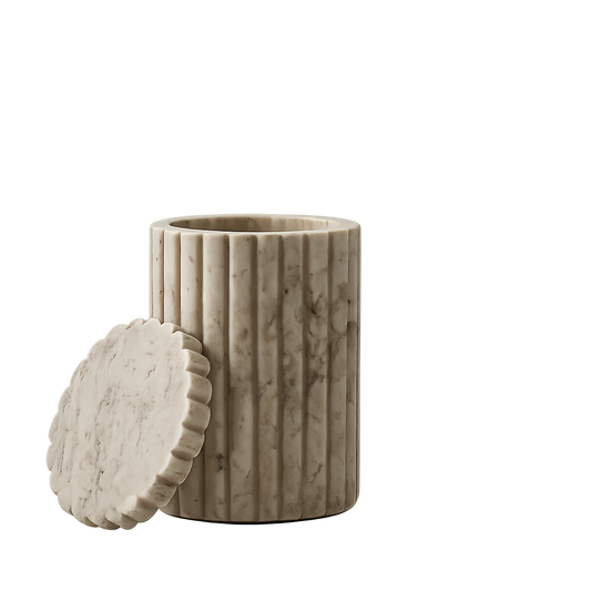 Beige Marble Canister