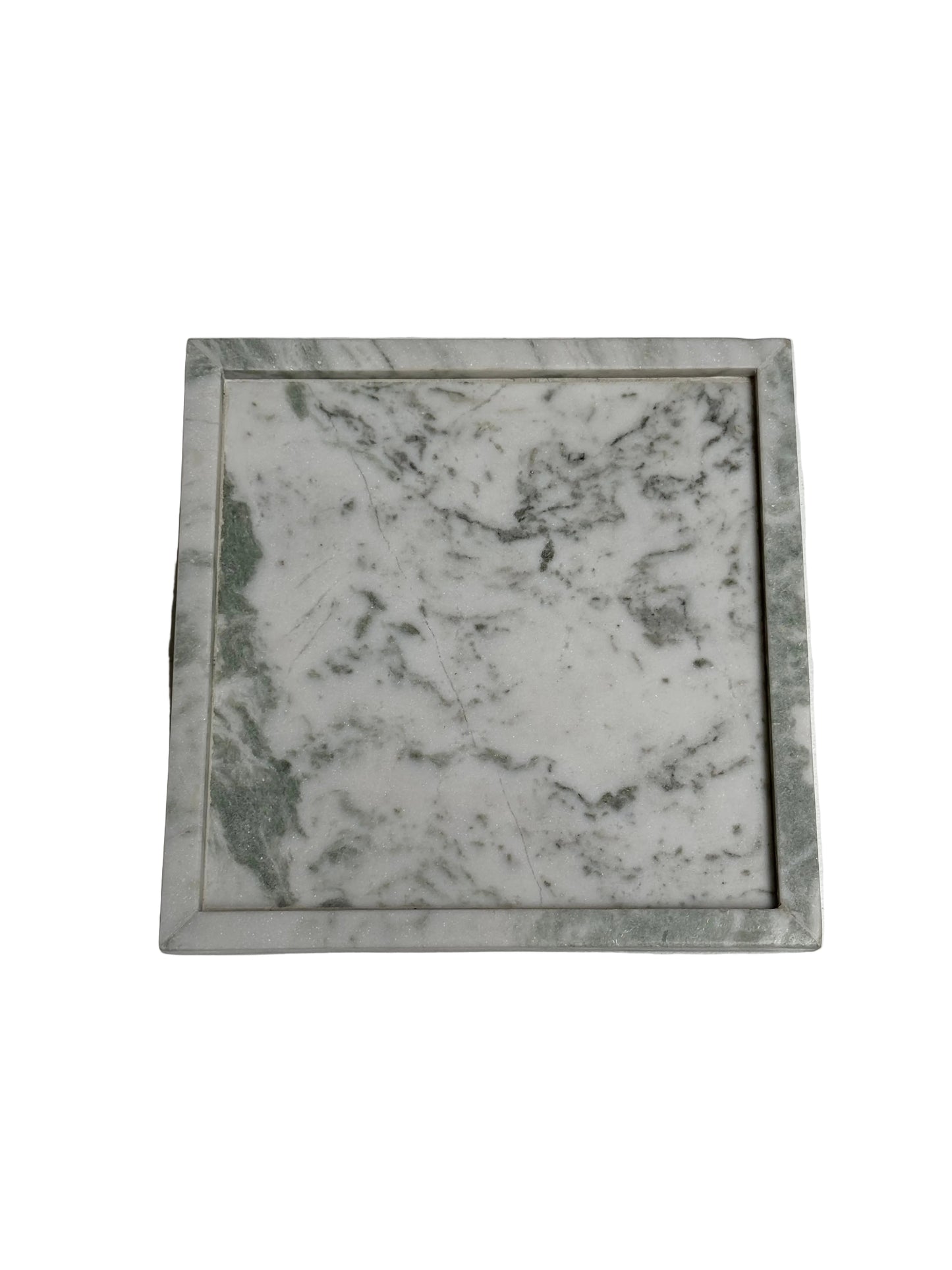 Square Marble Tray in Sage Green Marble