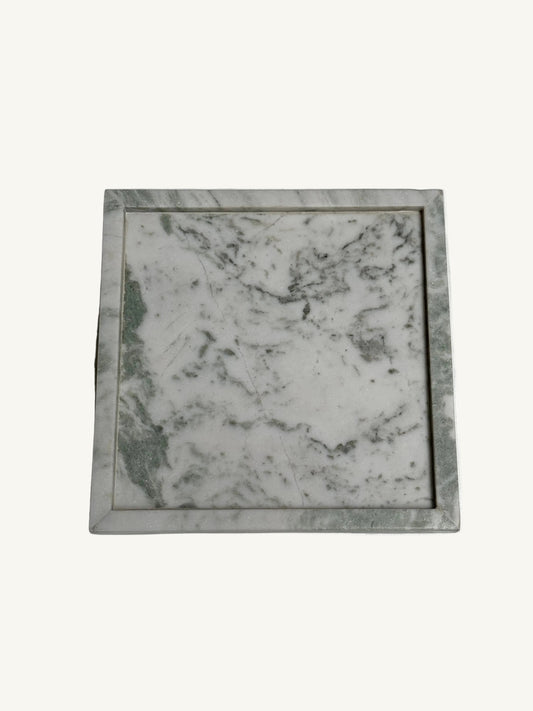 Square Marble Tray in Sage Green Marble
