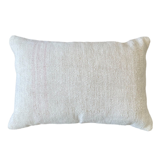 One of a Kind Pink Stripe Kilim Lumbar Pillow 16x26