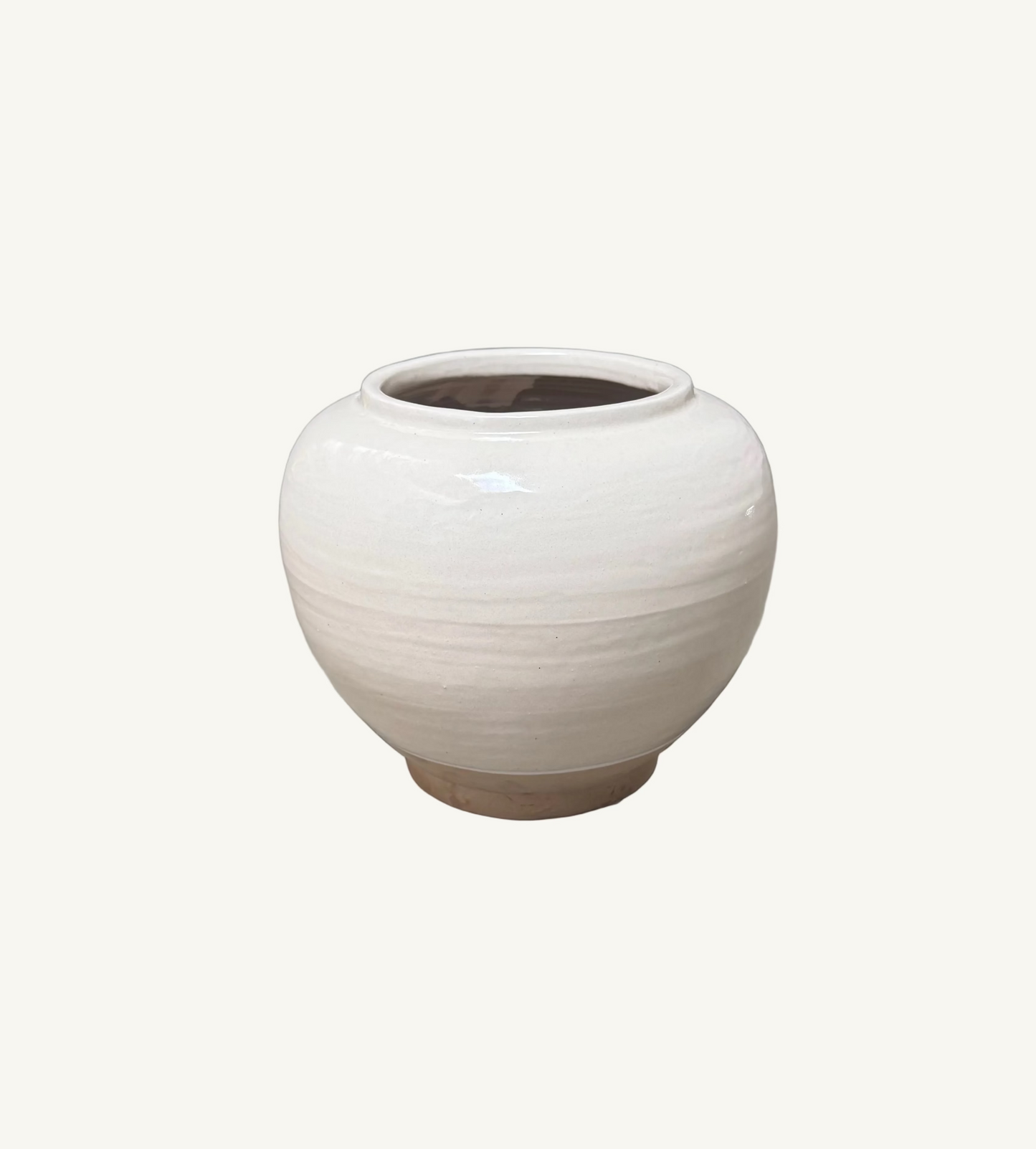 Off White Ceramic Jar S