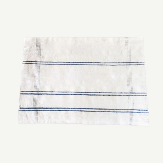 Stripes Cotton Bath Mat Navy