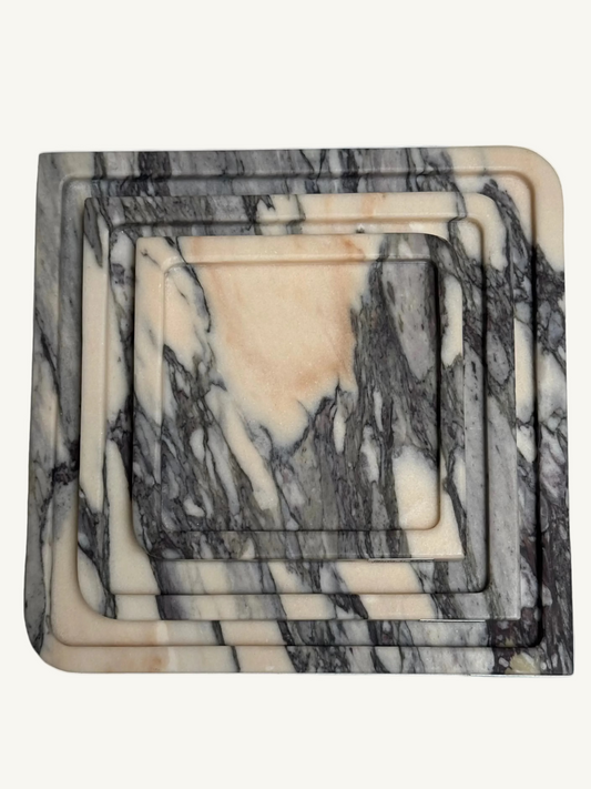 Square Marble Tray in Viola PT Marble