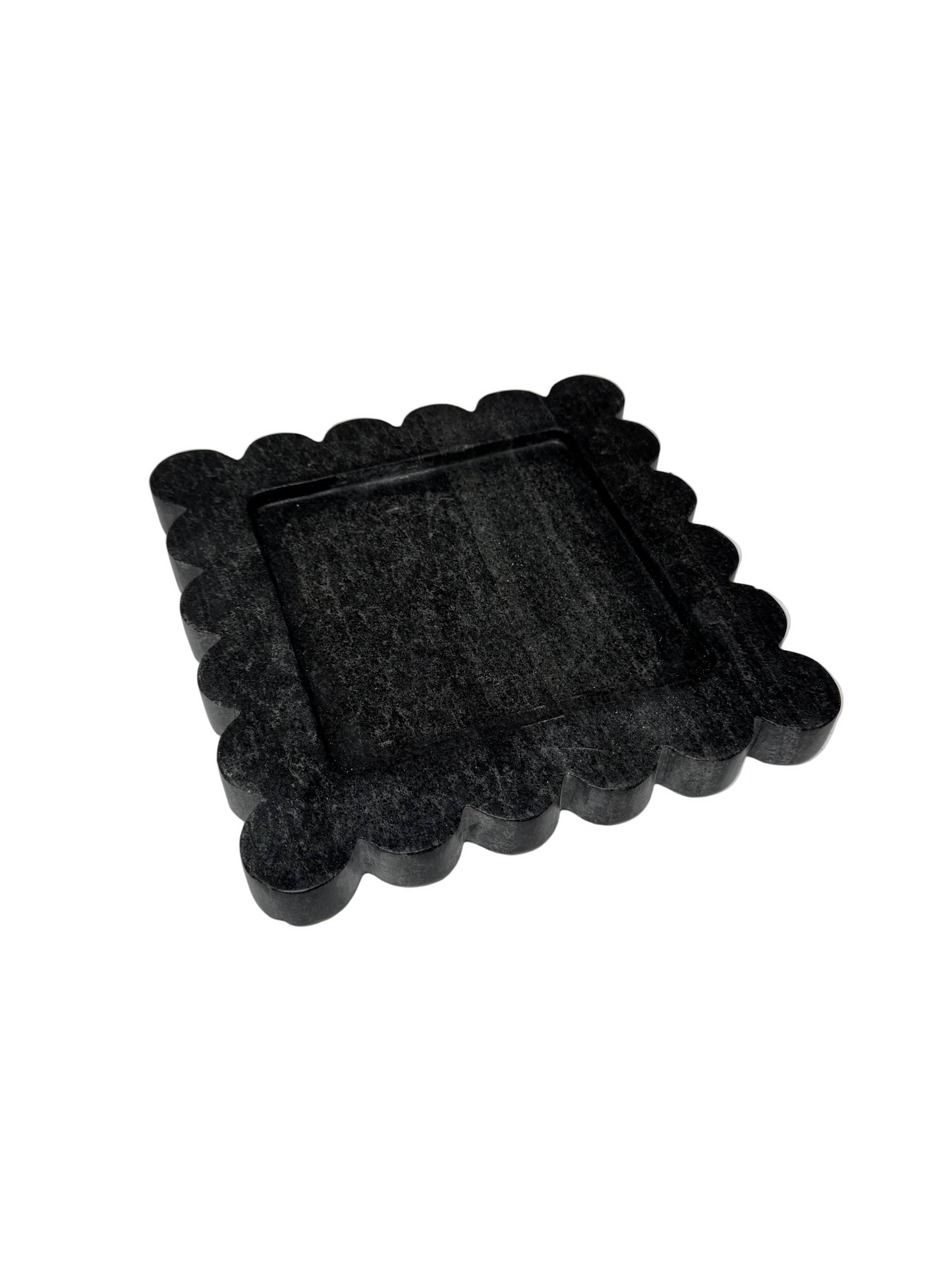 Black Marble Scalloped Tray