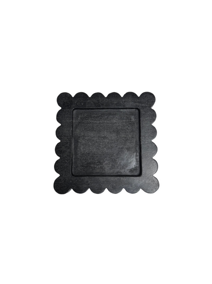 Black Marble Scalloped Tray