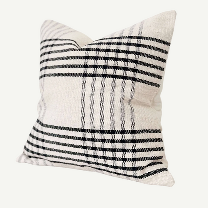 Black & Cream Grid Pillow