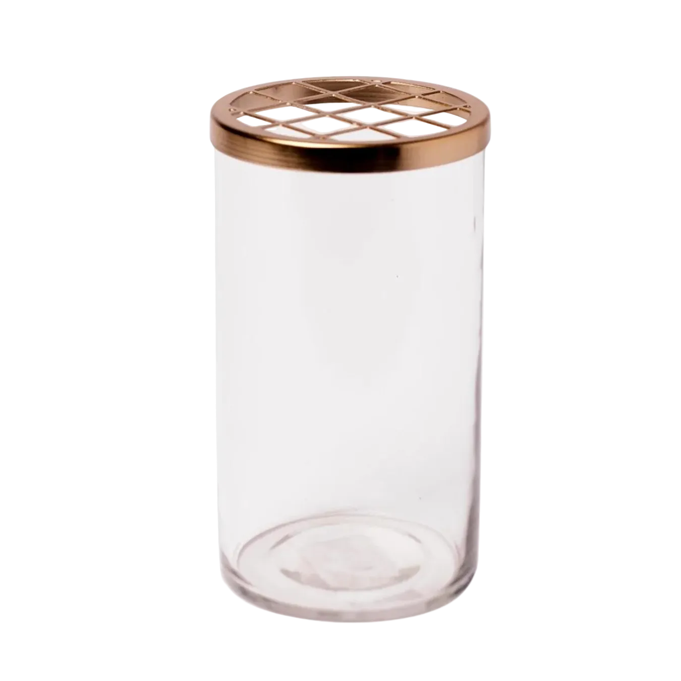 Glass & Brass Flower Cylinder