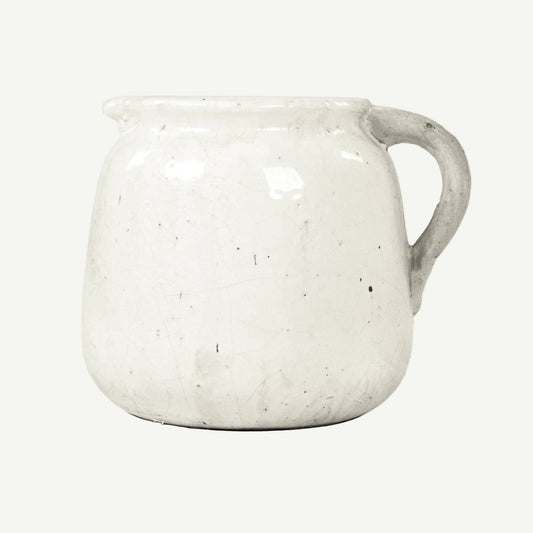 Distressed White Jar