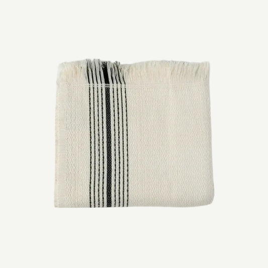 Stripe Turkish Hand Towel Black/ White