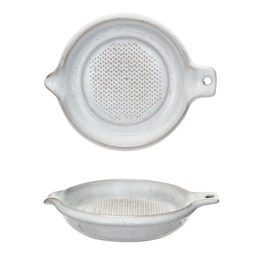 Stoneware Grater - White